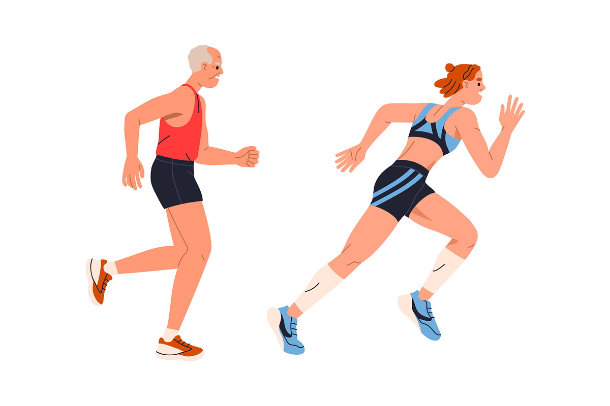 Sporty people running, jogging set, a Sport Illustration by Good Studio (Photo 6 of 9)