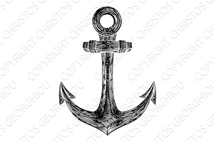 Anchor from Boat or Ship Tattoo, an Object Illustration by Christos Georghiou