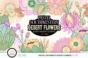 Southwestern Desert Flowers Clipart, a Decorative Illustration by SLS Lines (Thumbnail 1 of 4)