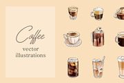 Coffee set. Vector illustrations, a Food Illustration by Svitlo illustrations (Thumbnail 1 of 4)