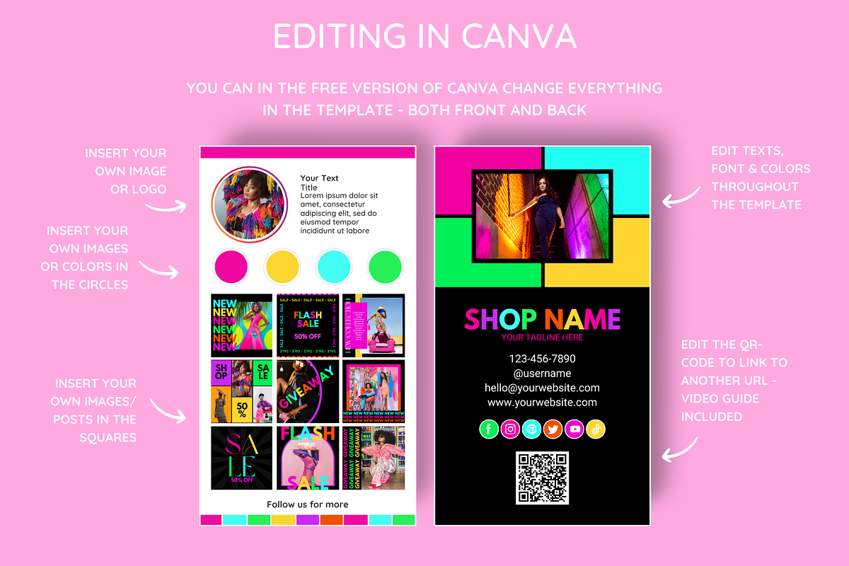 Business Card Template Neon, a Business Card Template by SunshineStudioBoutique (Photo 4 of 10)