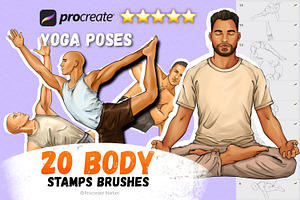 Yoga Poses Procreate Stamps Brushes