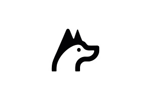 Minimal bold dog head logo, a Branding & Logo Template by Vectorium Studio