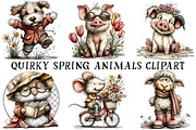 Quirky Spring Animals Clipart, an Illustration by OK Design (Thumbnail 2 of 6)