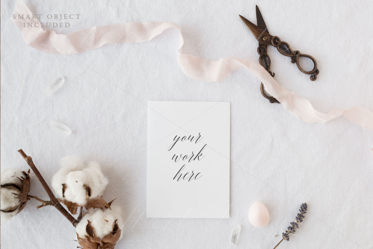 A6 card mockup, a Print Template by White Hart Co.