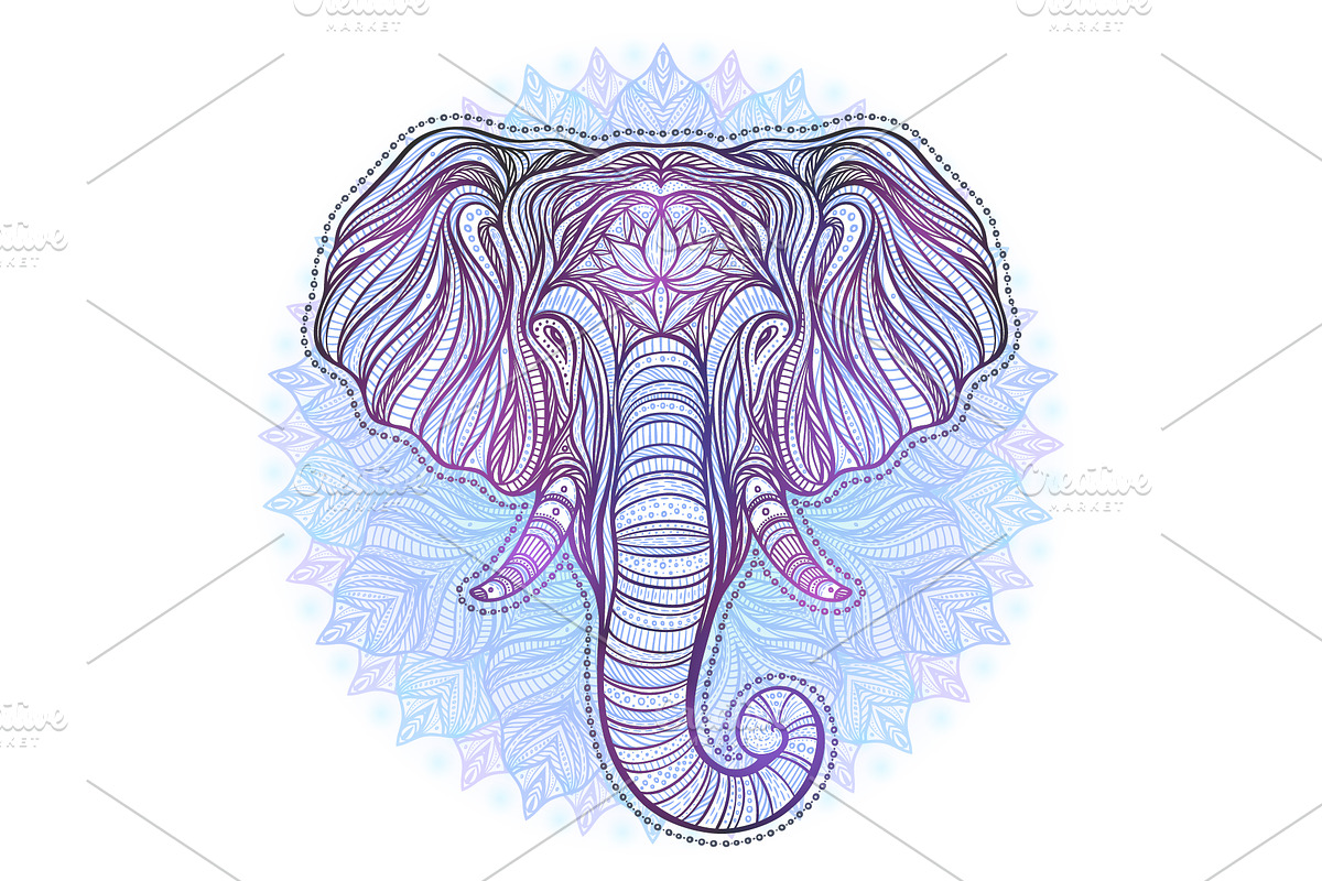 Vector elephant set, an Animal Illustration by IreneArt illustrations (Photo 2 of 8)