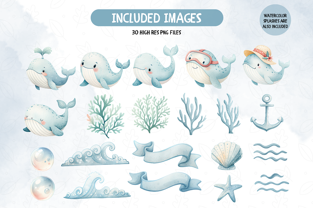 Under The Sea Watercolor Clipart, an Illustration by TatiMockup (Photo 2 of 5)