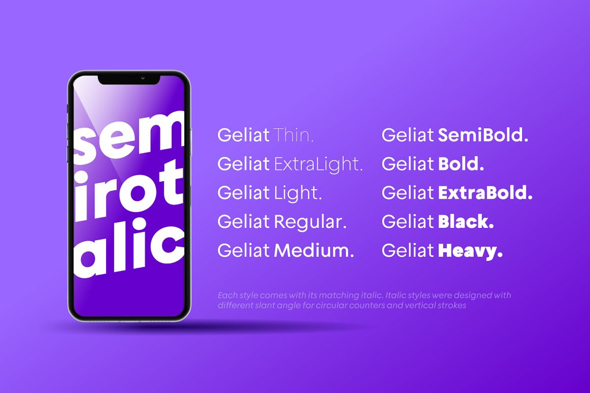 Geliat | Sans Serif Family, a Sans Serif Font by Wahyu & Sani Co. (Photo 2 of 13)