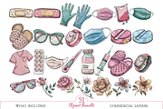 Watercolor Medical Clipart Bundle, an Illustration by MockupWizard (Thumbnail 2 of 5)