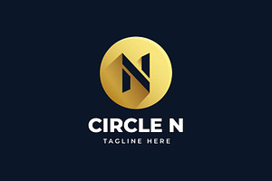 Letter N Logo With Circle Shape