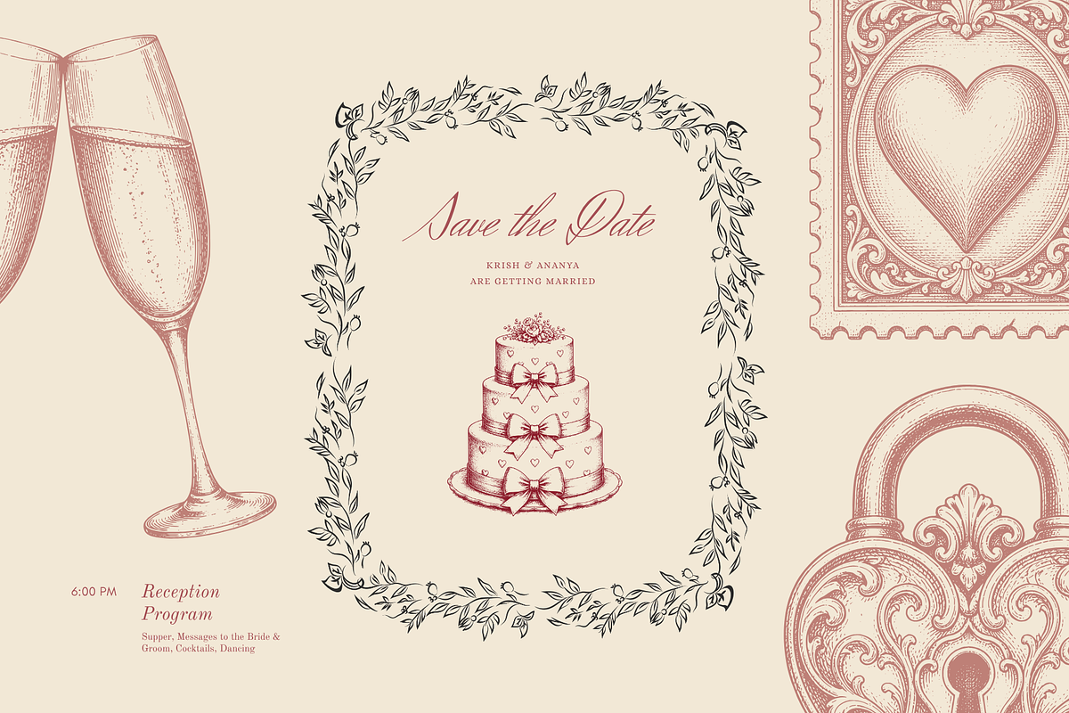 Valentines vintage Love Doodles, an Object Graphic by digital.incubator.yum (Photo 3 of 3)