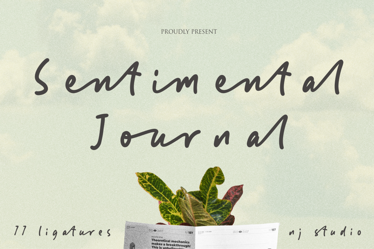 Sentimental Journey, a Handwritten Font by NJ Studio (Photo 1 of 8)