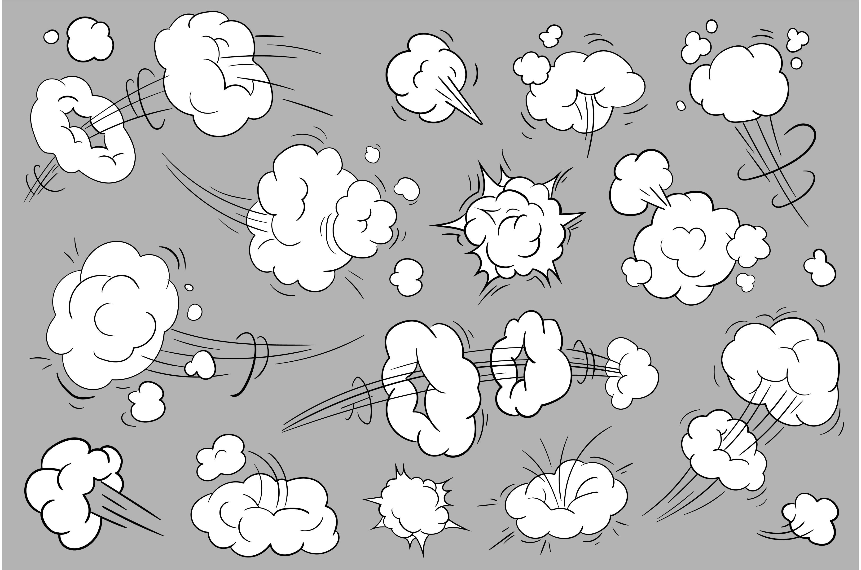 Motion effects in cartoon style set, an Object Graphic by Dessign Sells
