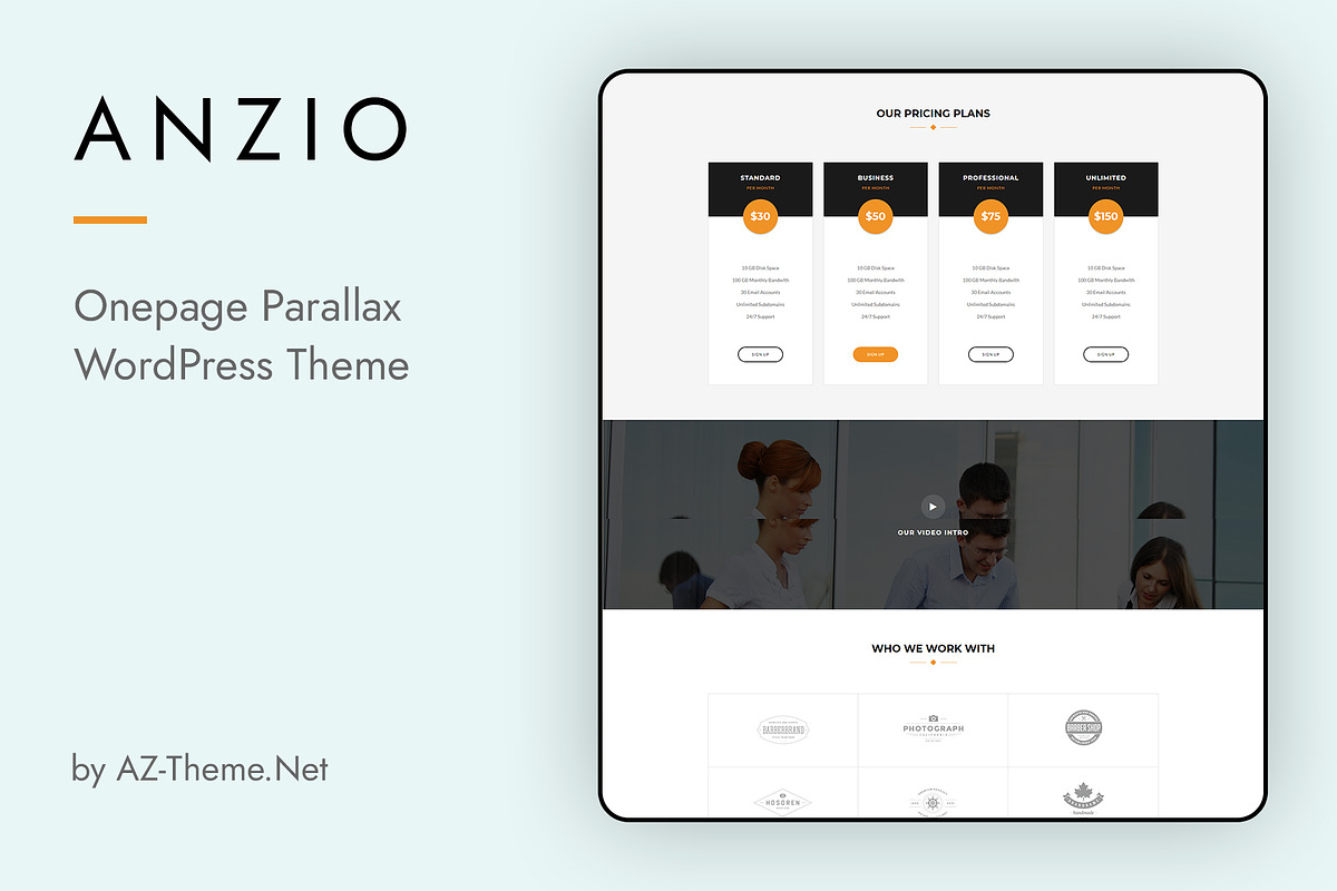 Anzio - Onepage WordPress Theme, a WordPress Template by AZ-Theme (Photo 4 of 5)