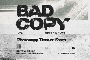 Bad Copy - Distressed Photocopy Font, a Sans Serif Font by AndrewPixelType