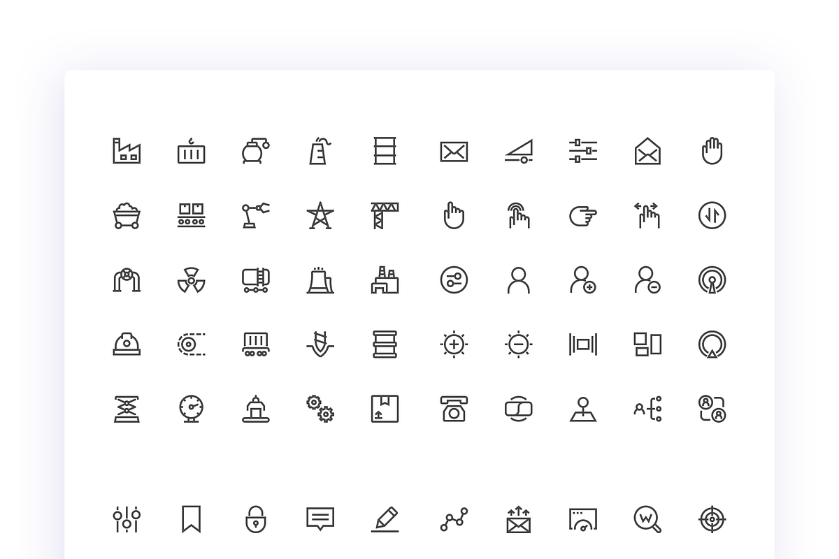ミニマルアイコンのマルチラベル 1000+ Minimalist Icons Bundle, an Outline Icon by P.F. Creative Lab
