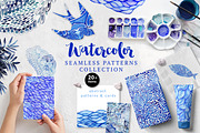 Blue watercolor background and cards, a Pattern Graphic by Markovka (Thumbnail 1 of 8)