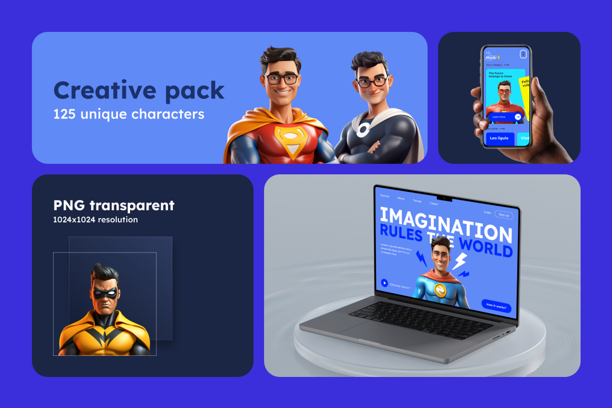 125 Superhero Characters, a Characters & Person 3D Model by Digital Blood (Photo 2 of 11)
