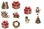 Leopard Christmas Clipart, an Illustration by Designworld (Thumbnail 4 of 5)