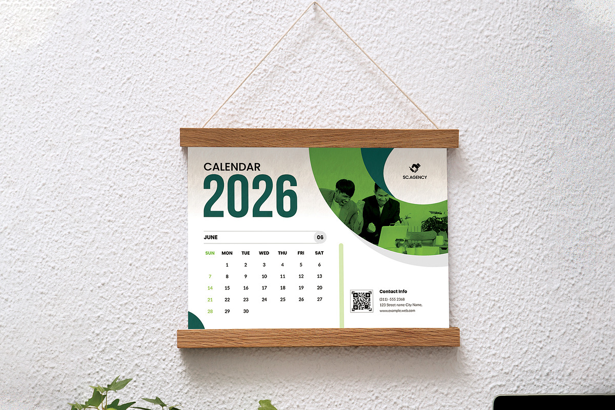 Clean 2026 Wall Calendar – 12 Page, a Stationery Template by Spark_Creative (Photo 4 of 6)