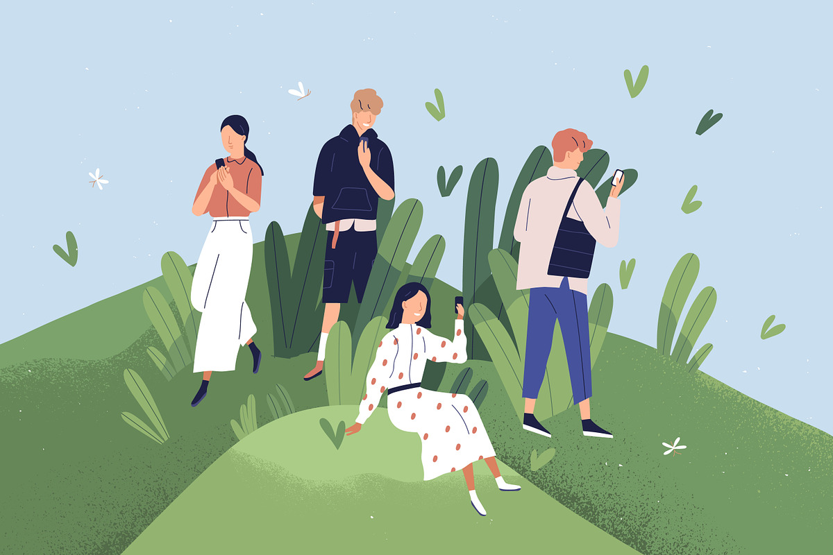 Happy app users with smartphones, a Person Illustration by Good Studio (Photo 1 of 3)