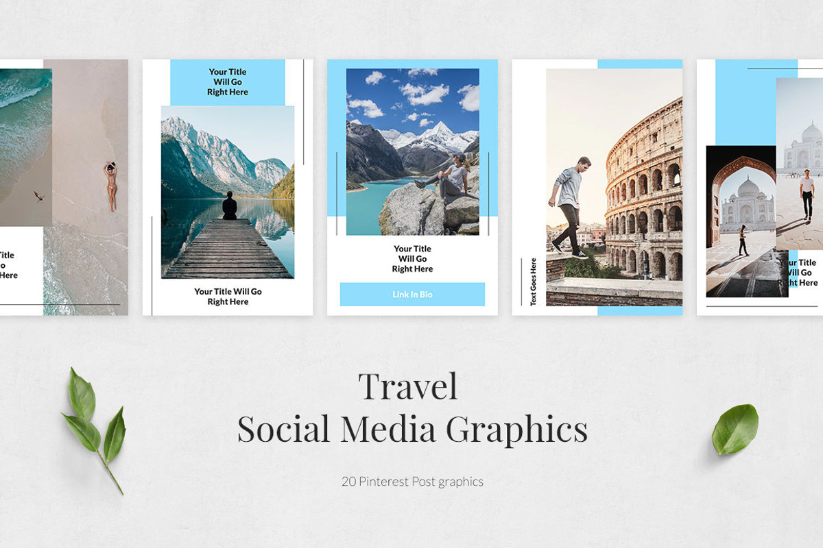 Travel Pinterest Posts, a Social Media Template by Social Corner Graphics (Photo 2 of 8)