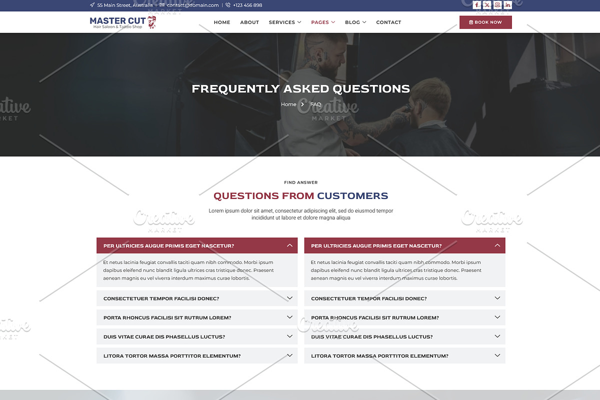 Barber, Hair Salon & Tattoo Shop, a WordPress Template by HasnainDEV (Photo 4 of 6)