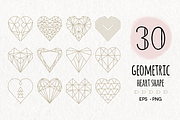 30 Geometric Heart Shapes Symbols, an Icon by Pixejoo (Thumbnail 1 of 4)