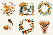 Spring Marigold Clipart, a Work Illustration by OK Design (Thumbnail 2 of 3)