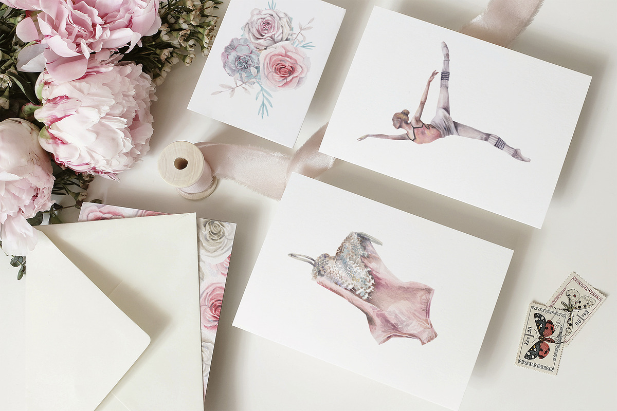 ON POINTE - Watercolor Ballet Set, an Object Illustration by Kaleriia (Photo 8 of 10)