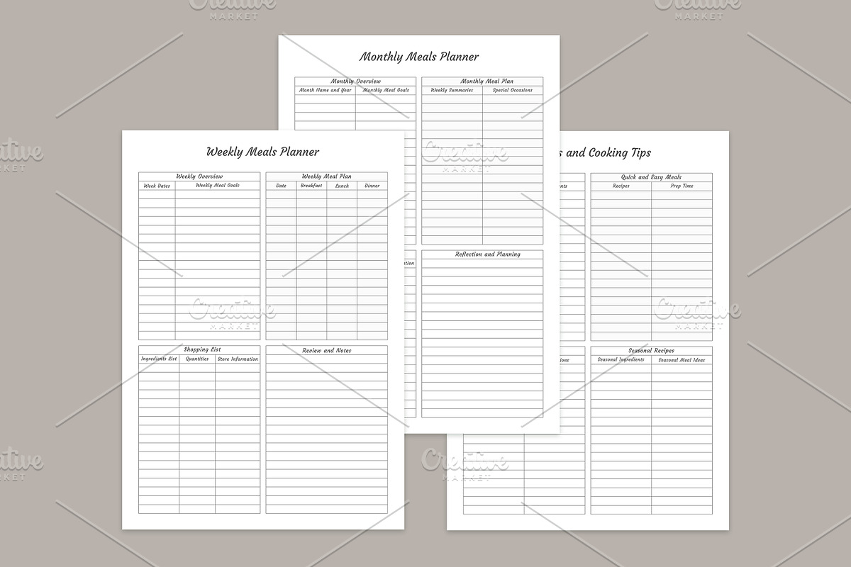 Meal Planning Pages Set V-10, a Stationery Template by shahsoft (Photo 3 of 3)