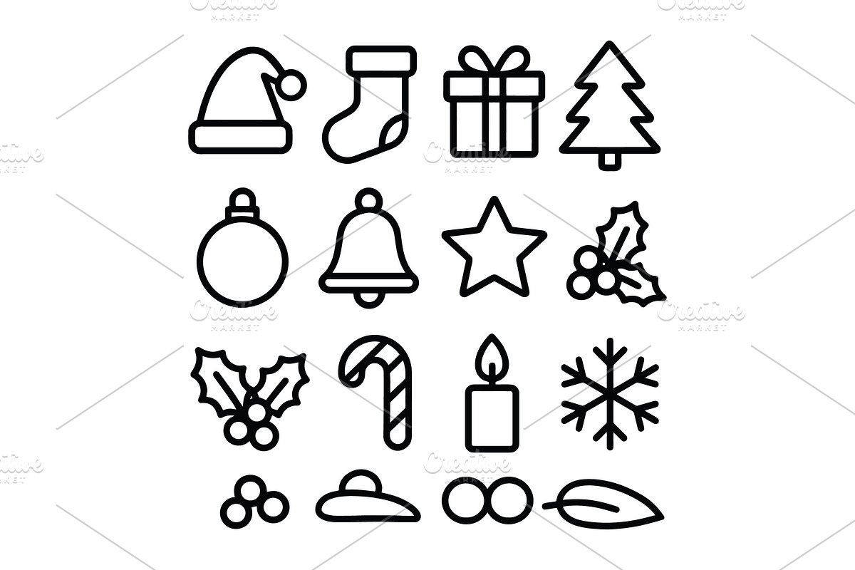 Christmas Icons Vector Design Bundle, an Outline Icon by Vectorium Studio (Photo 2 of 2)
