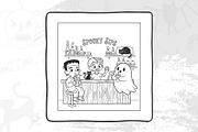 Cute Halloween Coloring Pages, an Illustration by DesignDevisers (Thumbnail 5 of 9)