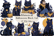 Whimsical Halloween Black Cat PNG, a Seasonal Illustration by Creative Art (Thumbnail 1 of 7)