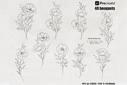 Poppy Fine Line Procreate Stamps, a Brush Add-On by CaraulanStore (Thumbnail 3 of 8)