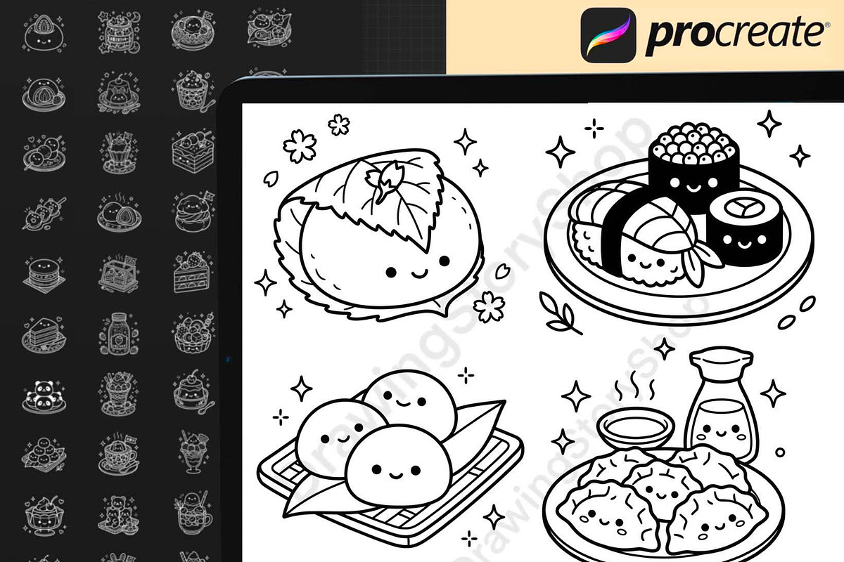 140 Sweets & Food Procreate Stamps, a Brush Add-On by DrawingStoryShop (Photo 5 of 6)