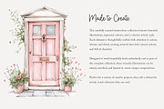 80 pink cottage clip art, a Seasonal Illustration by Poppy Lane Studio (Thumbnail 6 of 8)