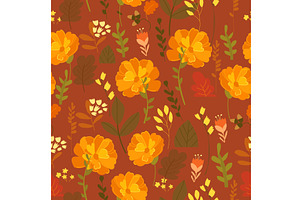 Seamless Pattern with Orange and, an Object Illustration by Maria Starus