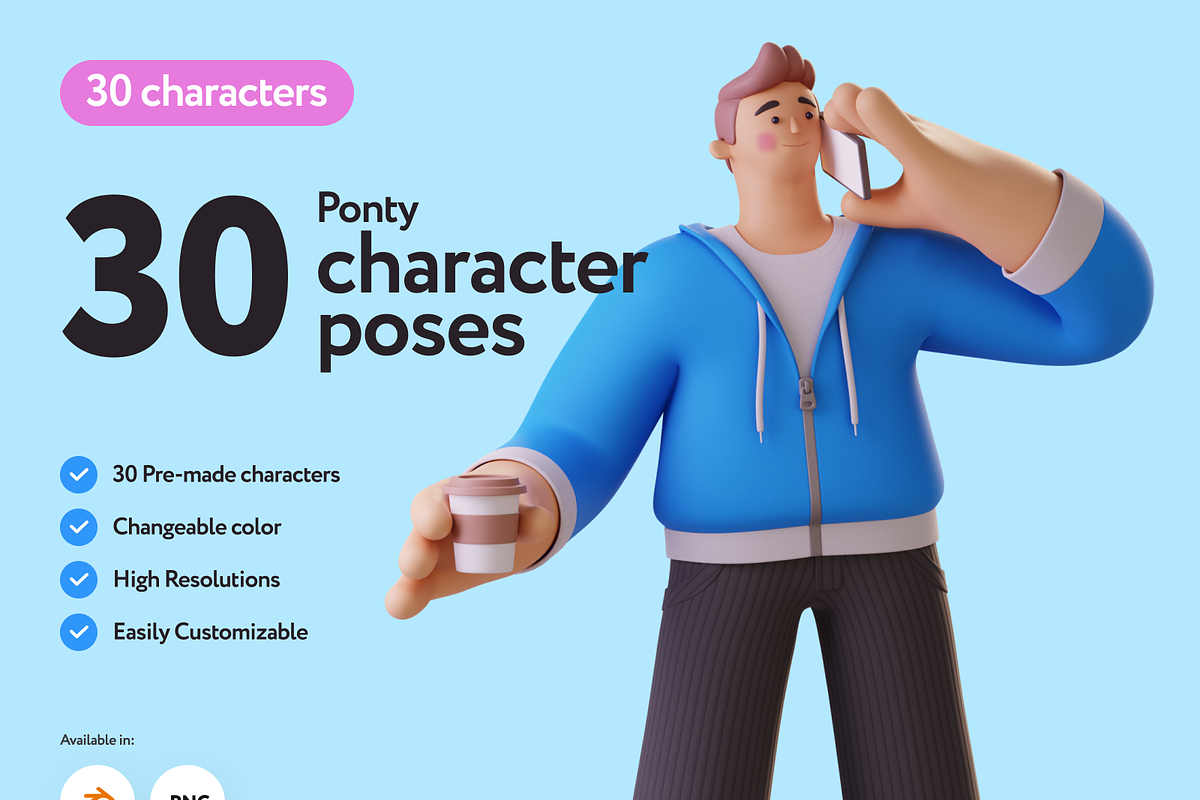 Ponty Student 3D Character Set, a Characters & Person 3D Model by Welovegraphics (Photo 1 of 9)