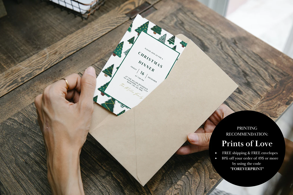 Editable Christmas Party Invitation, an Invitation Template by ForeverPrint (Photo 6 of 9)