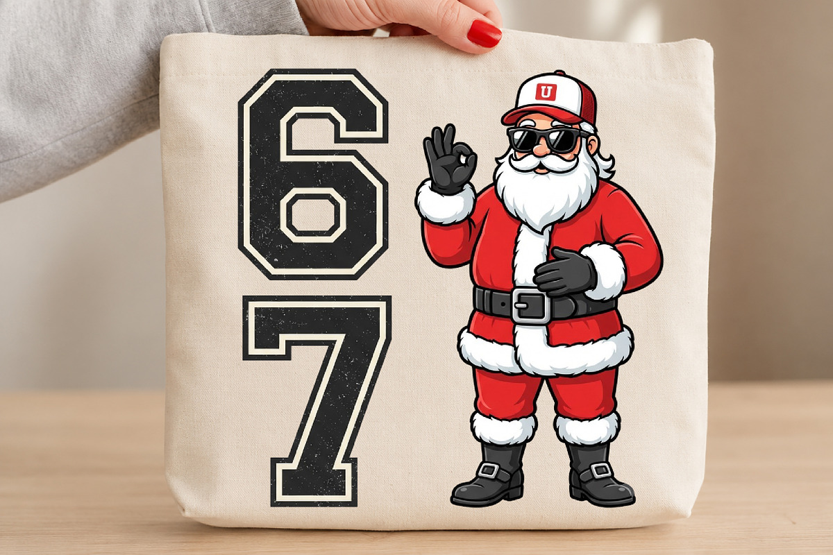 Six seven Santa Christmas PNG, a Seasonal Illustration by DreamCafeArt (Photo 3 of 7)