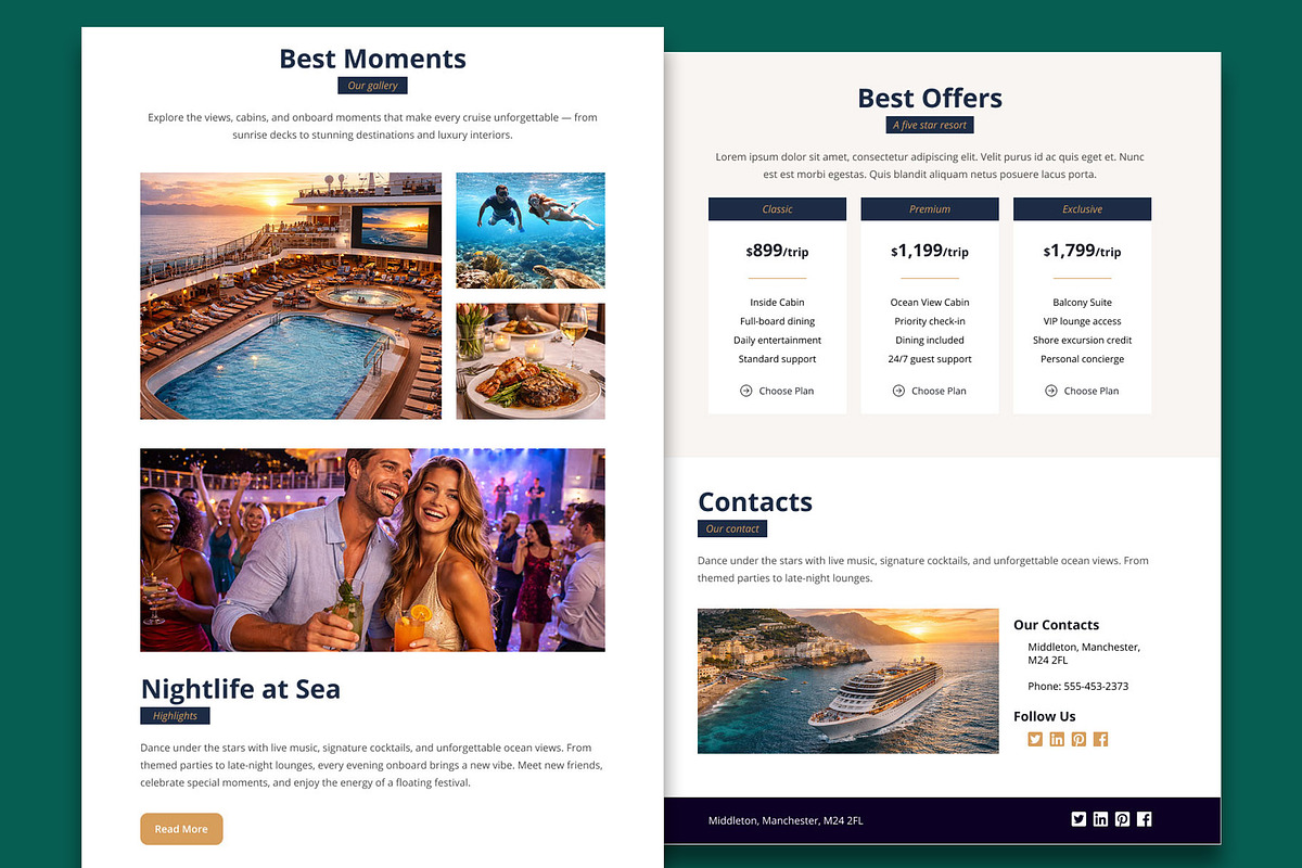 Cruise Email Template + Builder, an Email Template by WEB4PRO (Photo 3 of 4)