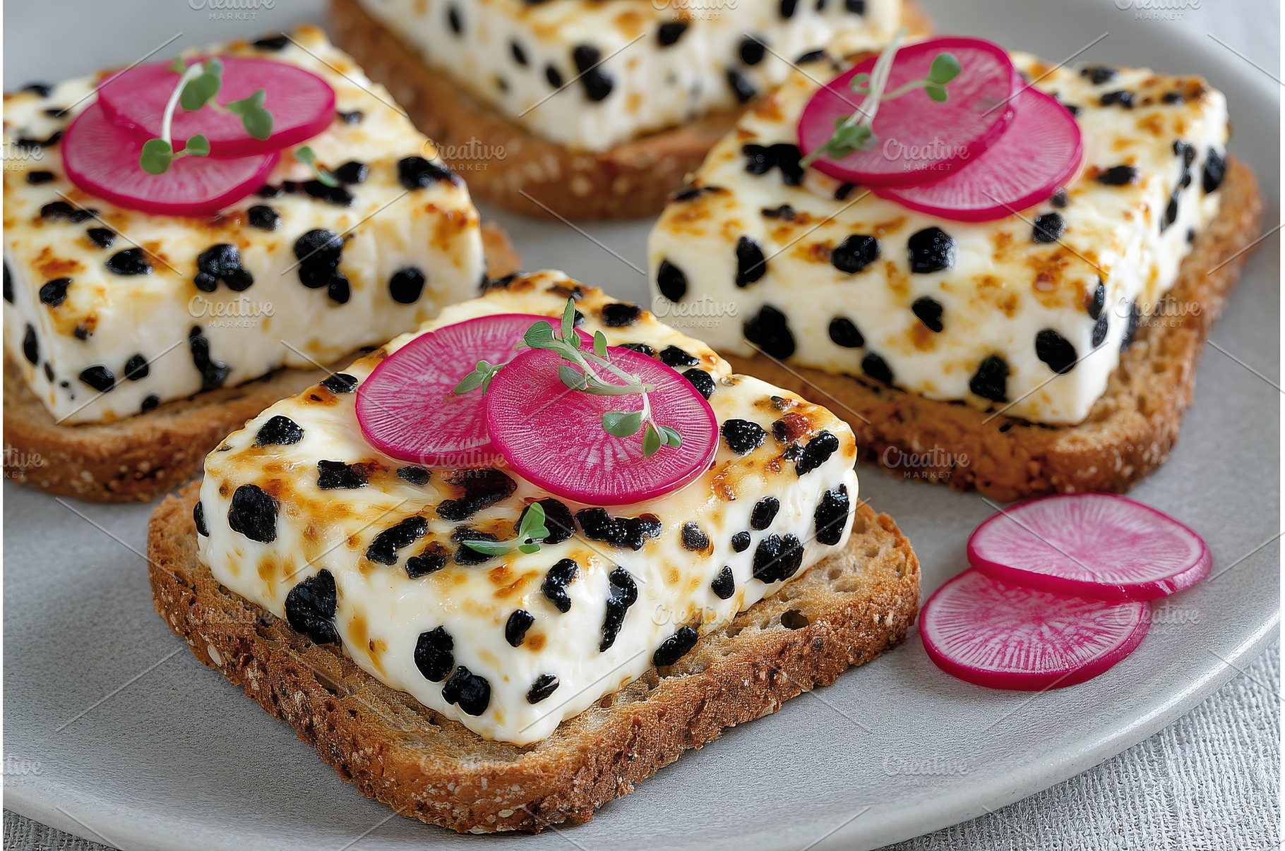 Watermelon radish, cream cheese, and, a Food & Drink Photo by ZinetroN