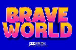 Vector Brave 3d Editable Text Effect