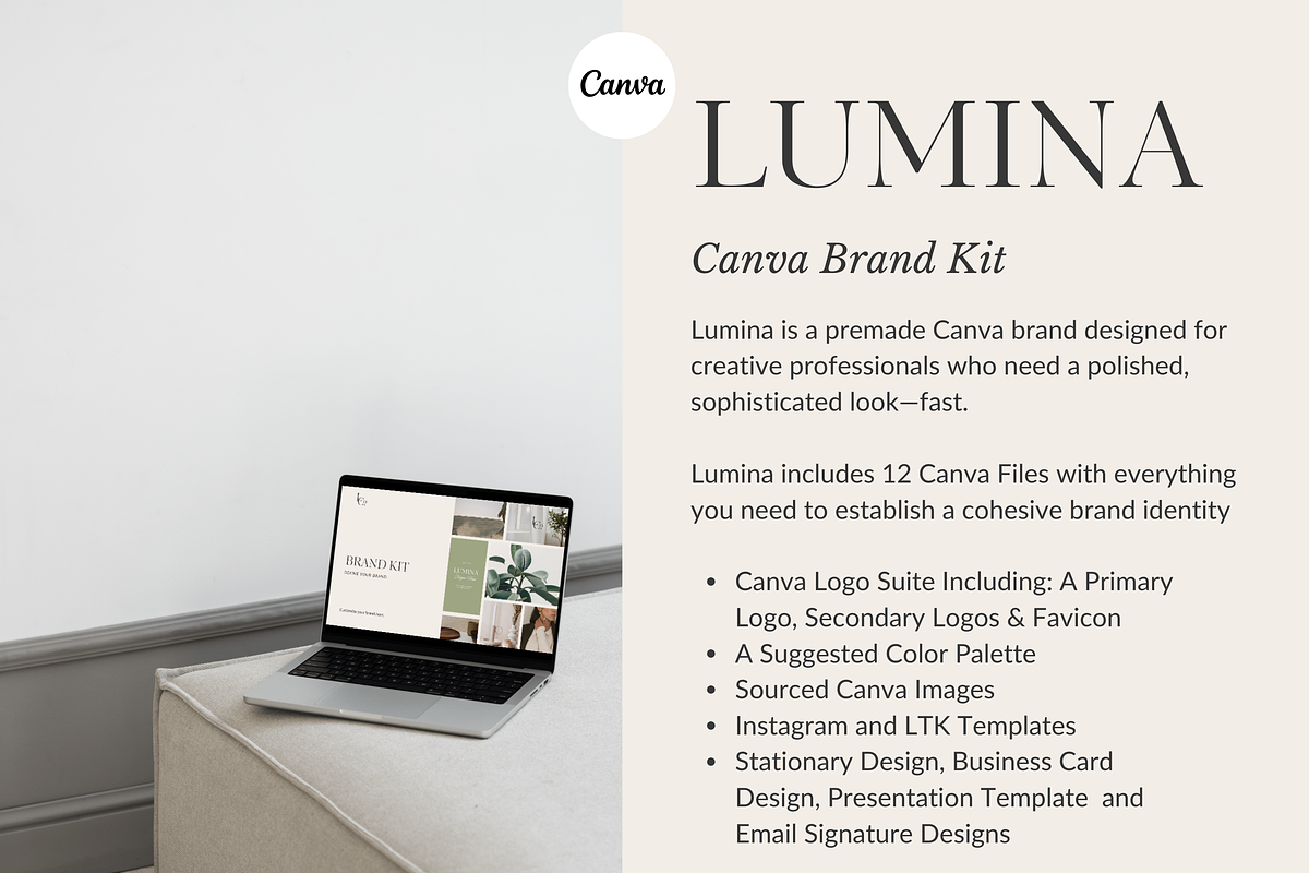 Lumina Canva Logo & Brand Template, a Branding & Logo Template by Site Culture (Photo 2 of 11)