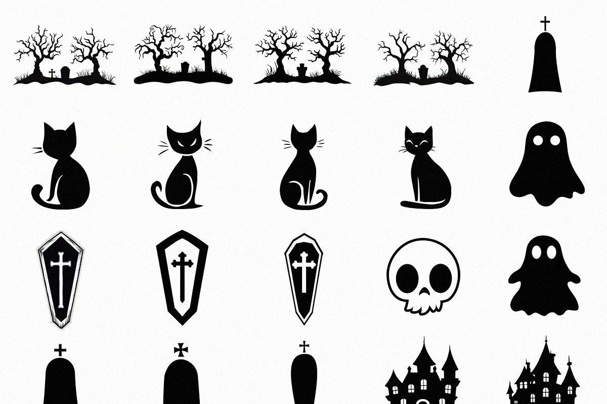 Halloween Silhouette PNG Set, an Object Illustration by DesignBTF (Photo 2 of 5)