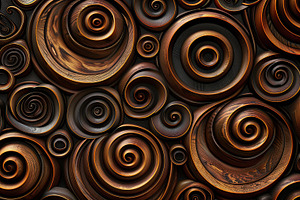 Background of wooden decorative swirls, a Photo by AlyaAnd
