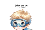 Undersea watercolor clipart, nursery, a Person Illustration by VM PARTYS  BY TAIRUMA (Thumbnail 8 of 10)