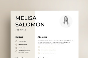 Resume Template 1, 2 Page Rome