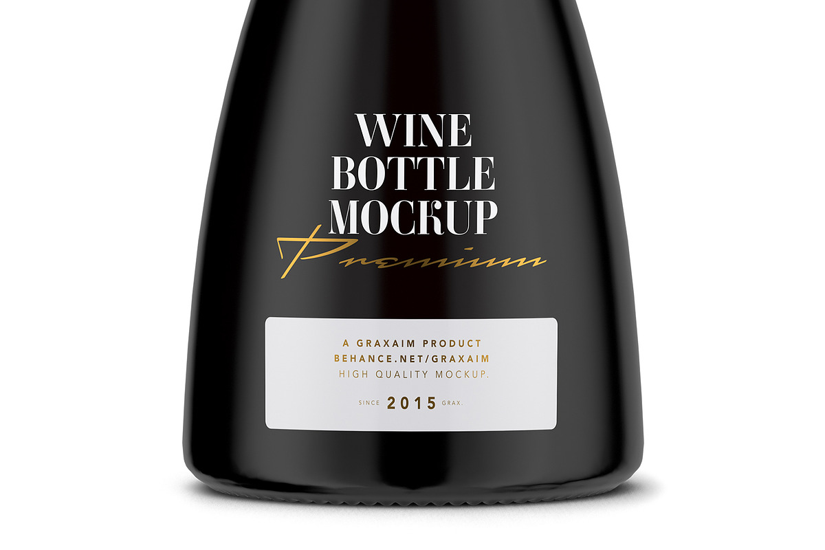 Champagne Black Bottle Mockup, a Packaging Mockup by Graxaim Mock-up (Photo 3 of 7)